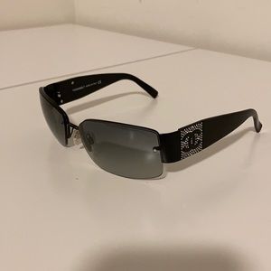 Chanel (CC Logo) Black Rhinestone Sunglasses: